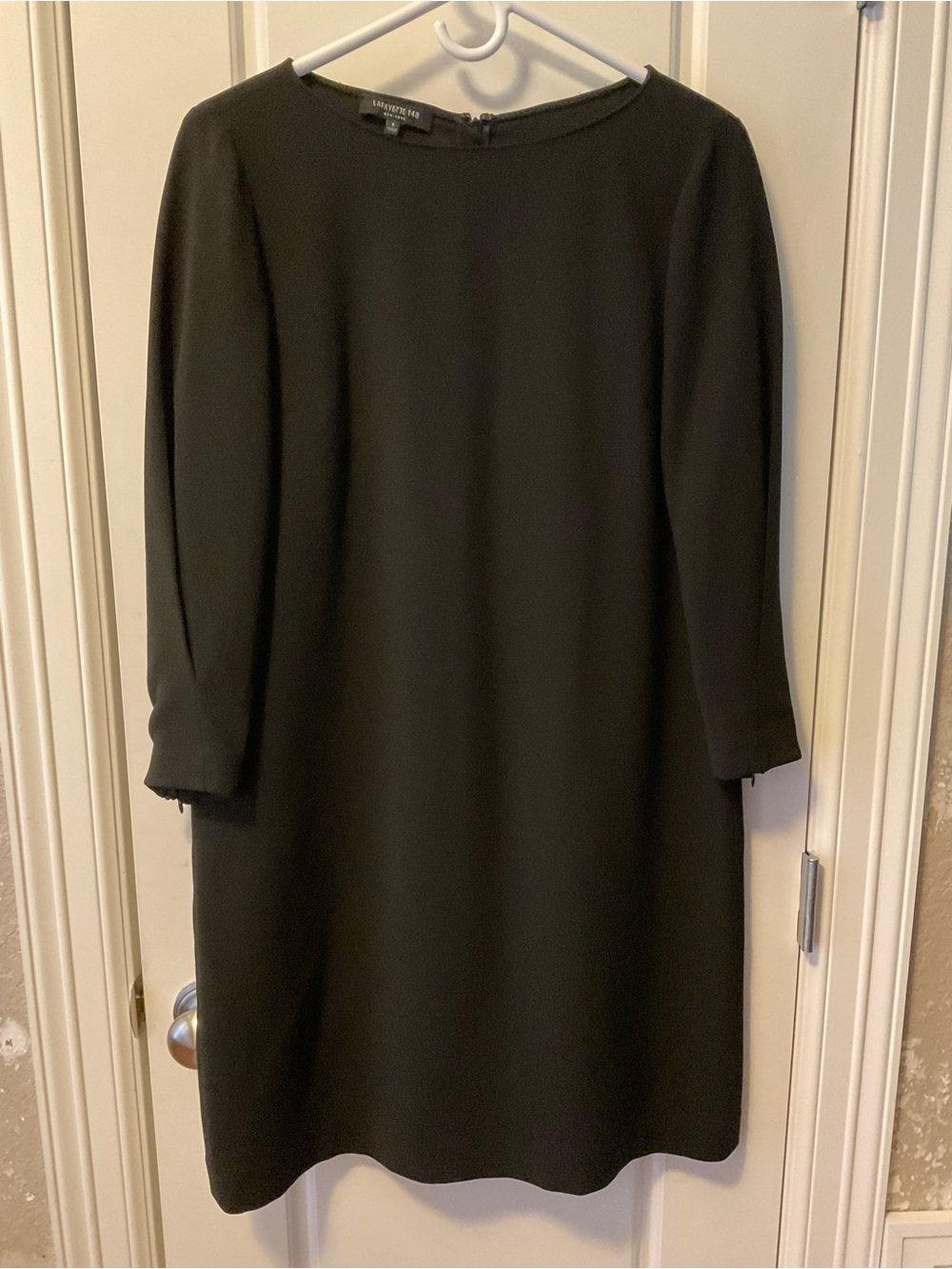 Lafayette 148 Black Long Sleeve Knee-Length Dress - S